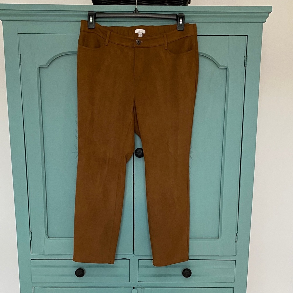 J. Jill Faux Suede Brown Chinos
